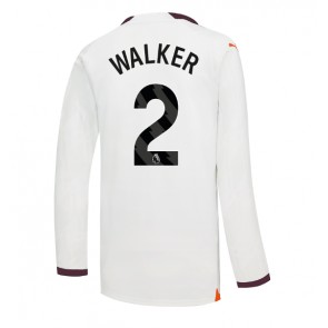 Manchester City Kyle Walker #2 Venkovní Dres 2023-24 Dlouhý Rukáv